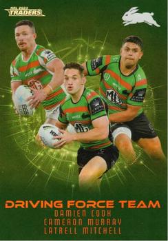 2023 NRL Traders Titanium - Driving Force Team Parallel Case Card #DFP12 South Sydney Rabbitohs Front